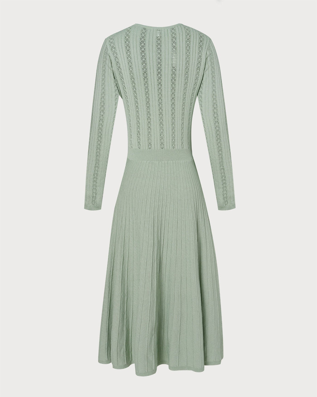 Green V Neck Viscose Sweater Dress