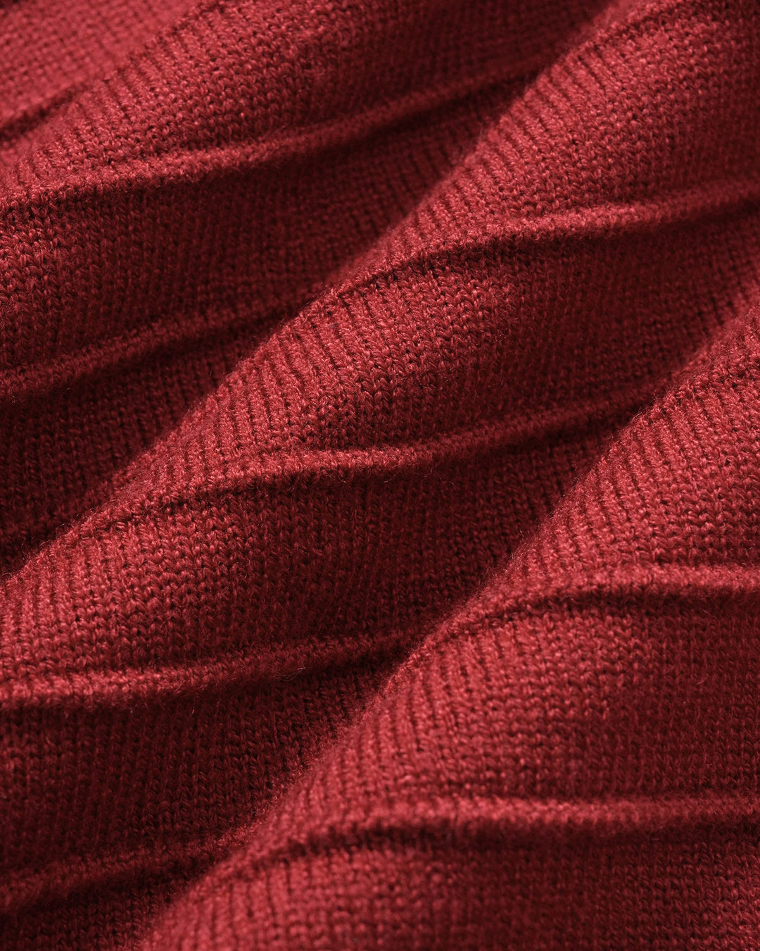 Wine Red Lantern Sleeve A-Line Sweater Dress