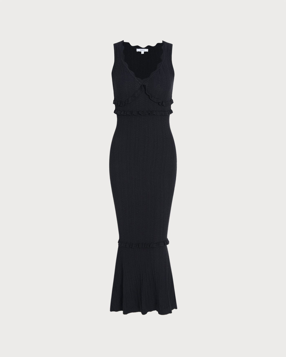 Black V Neck Mermaid Sweater Maxi Dress