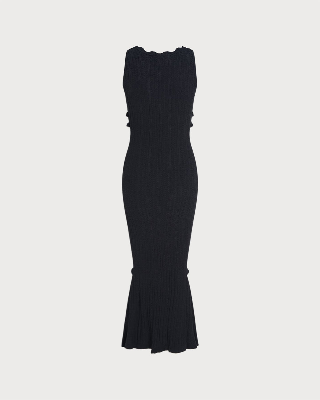 Black V Neck Mermaid Sweater Maxi Dress