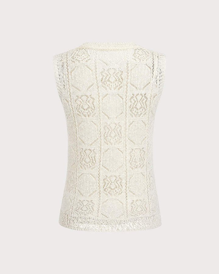 Apricot Round Neck Textured Knit Sweater