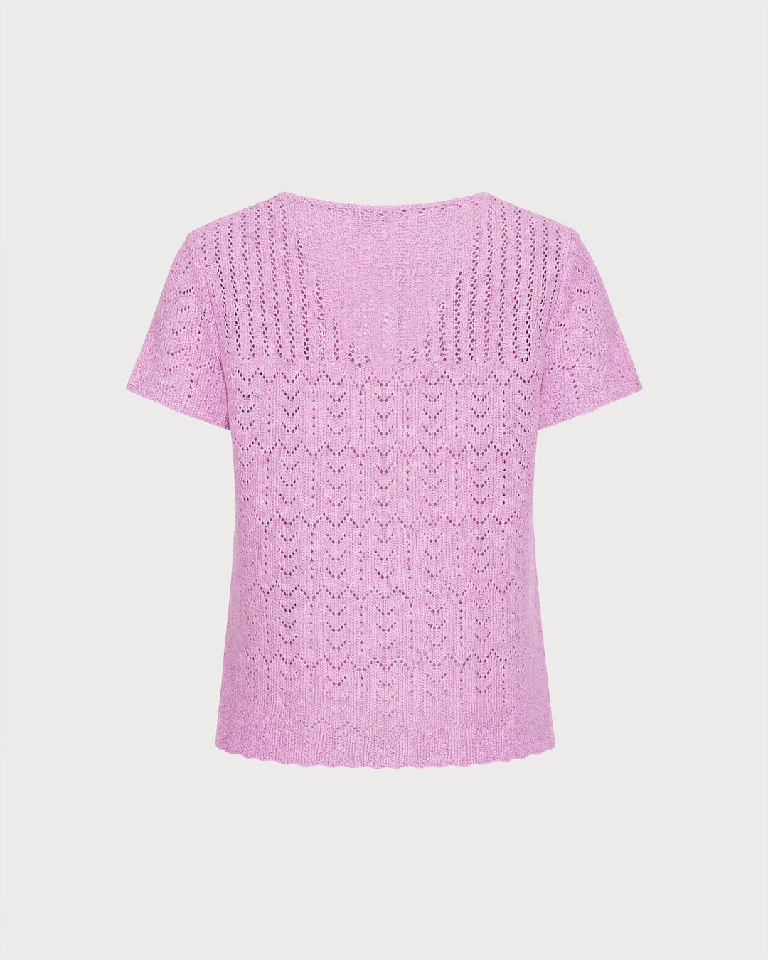 Purple V Neck Textured Button Knit Cardigan