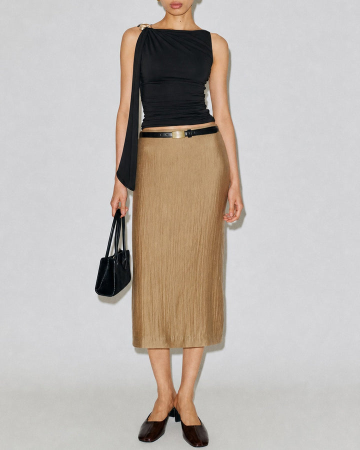 Black Boat Neck Knit Tank Top