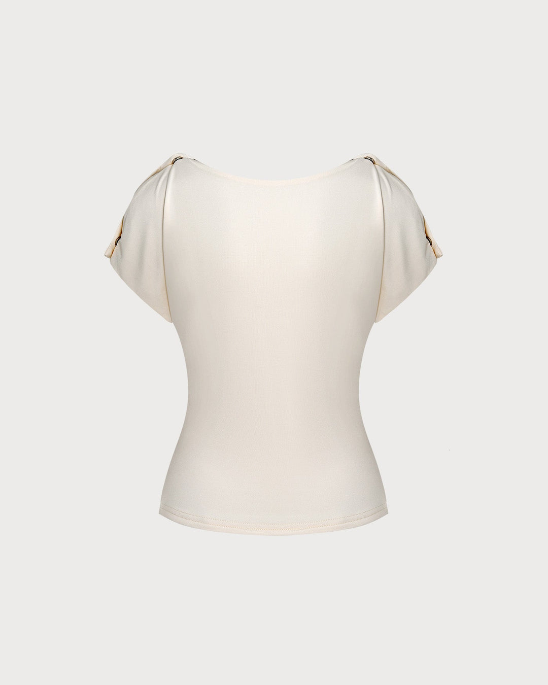 Apricot Cowl Neck Button Knit Tee