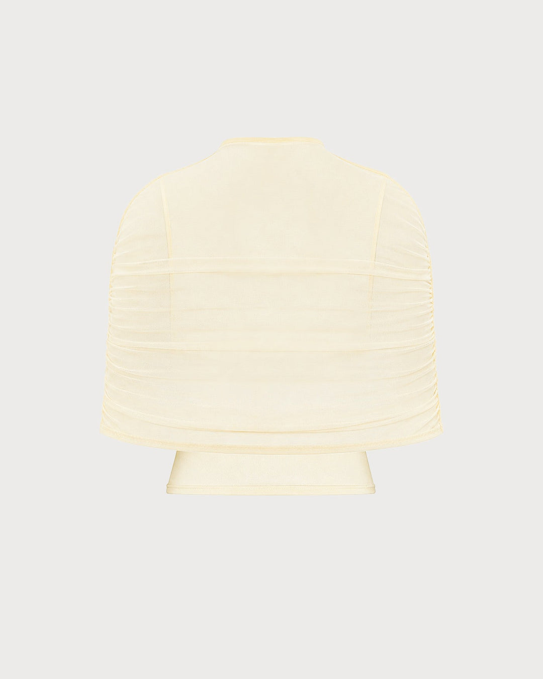 Apricot Turtle Cowl Sleeve Ruched Tee