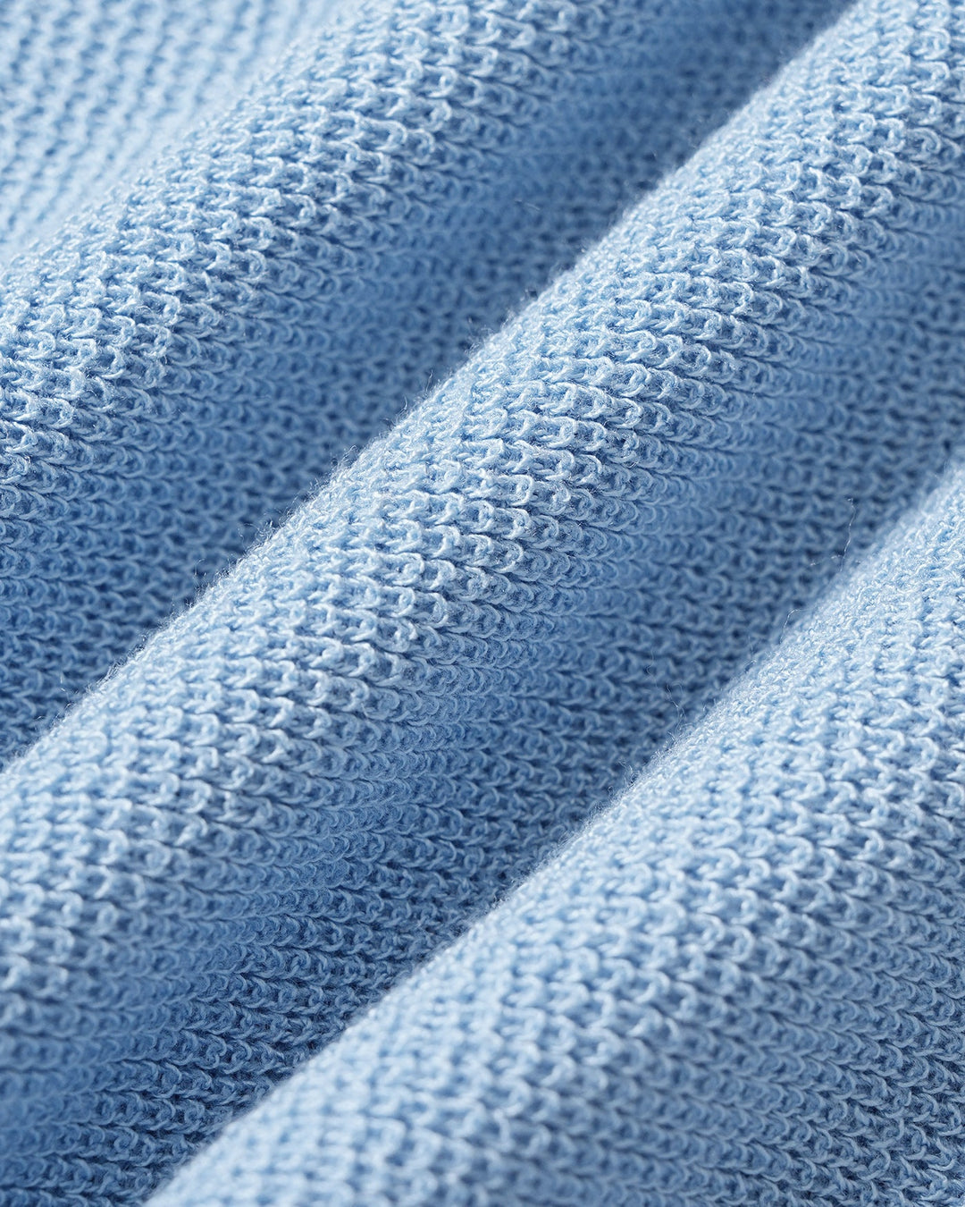 Blue V Neck Textured Knit Tank Top