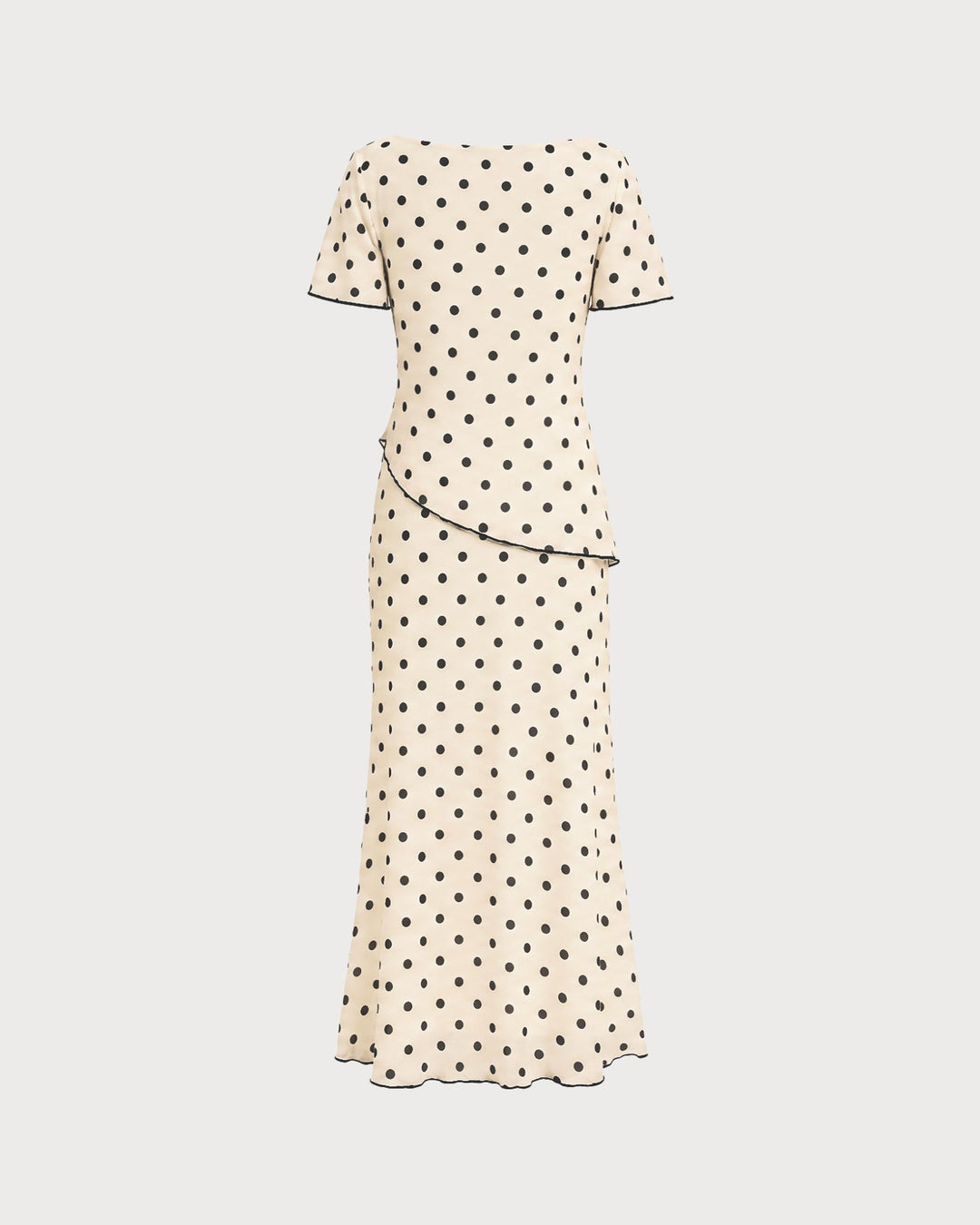 Apricot Square Neck Polka Dot Two-Piece Set