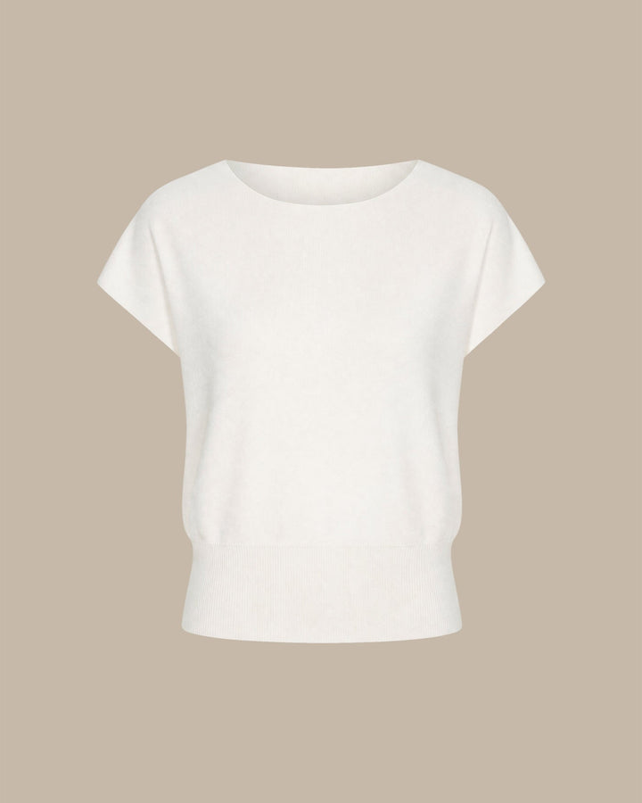 White Solid Drop Shoulder Sweater