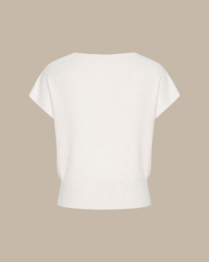 White Solid Drop Shoulder Sweater