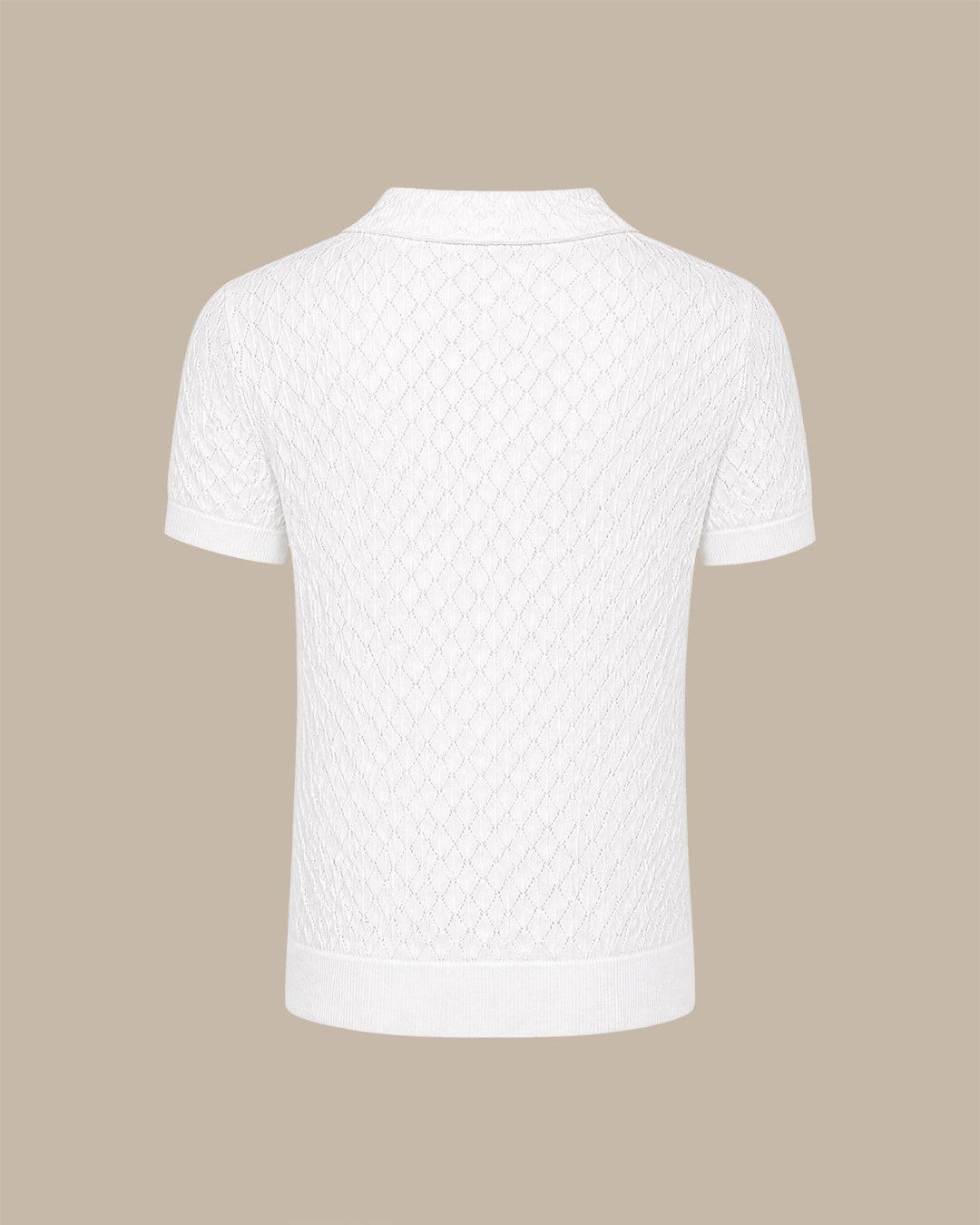 White Cut Out Textured Tee