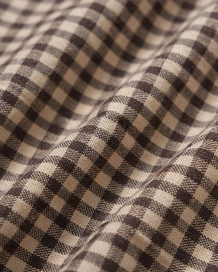 Brown Plaid Pleated Mini Dress