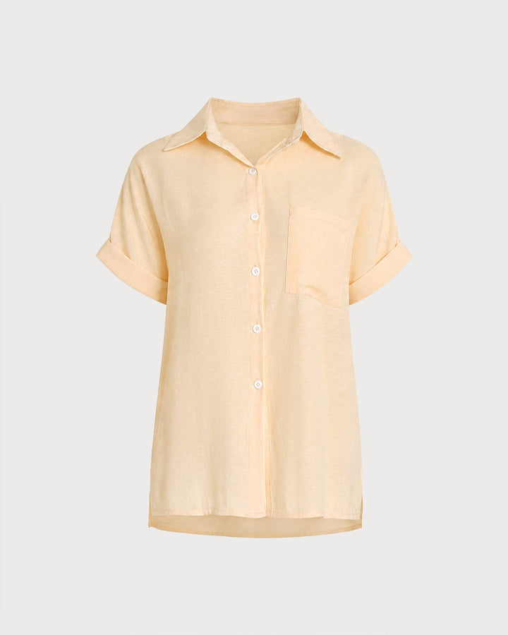 Apricot Short Sleeve Button Shirt