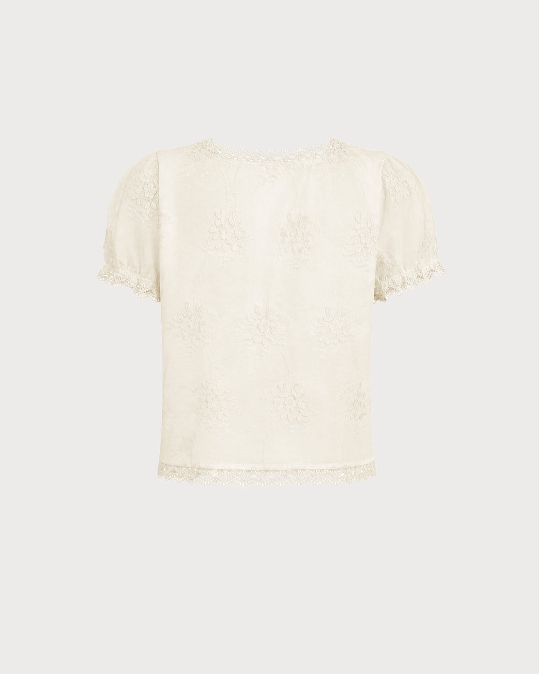 Apricot Square Neck Lace Floral Tee