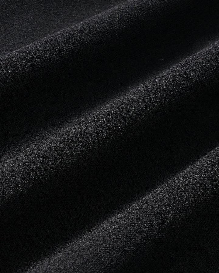 Black Button Pockets Straight Pants