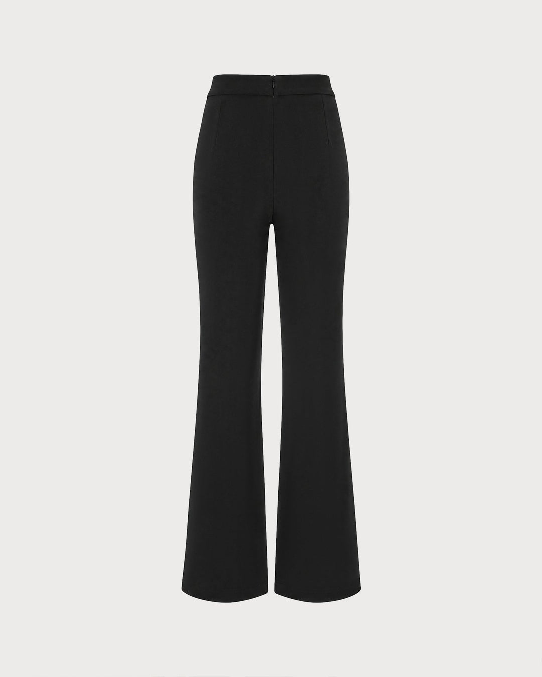 Black Button Pockets Straight Pants