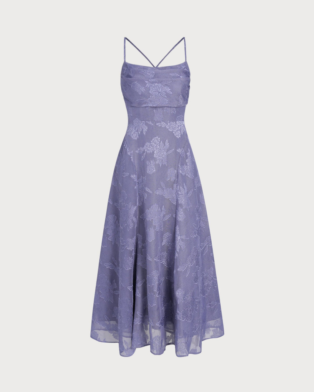 Blue Jacquard Slip Maxi Dress