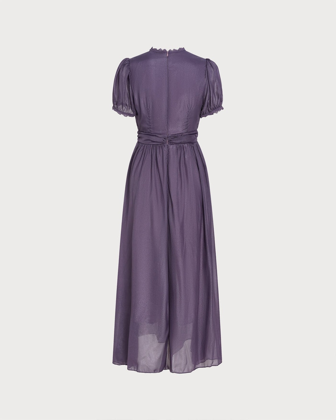Purple Puffed Sleeve Tunic Maxi Dress