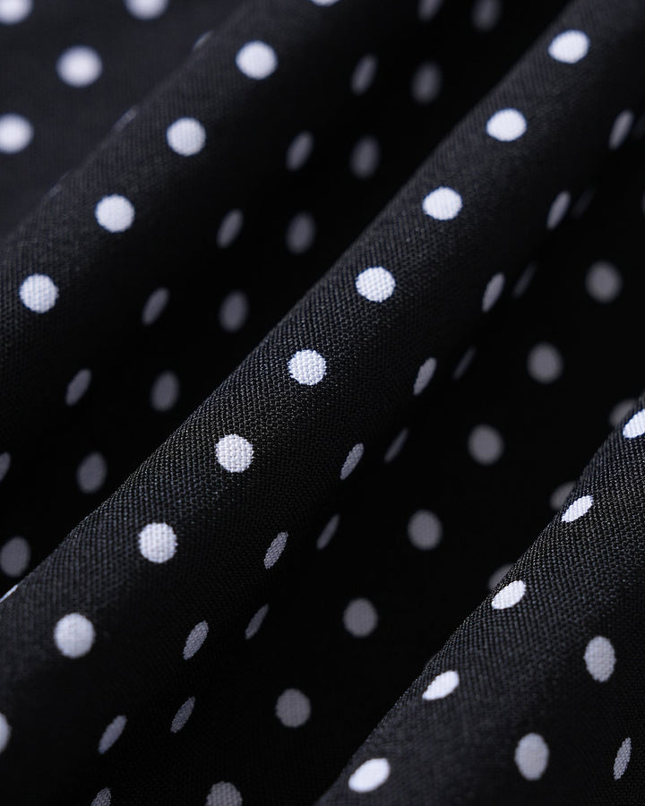 Black Halter Tie Polka Dot Maxi Dress