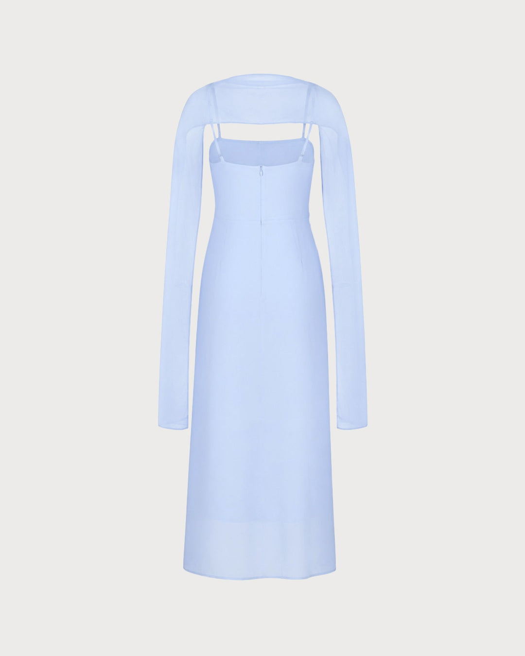 Blue Cowl Neck Strap Chiffon Maxi Dress