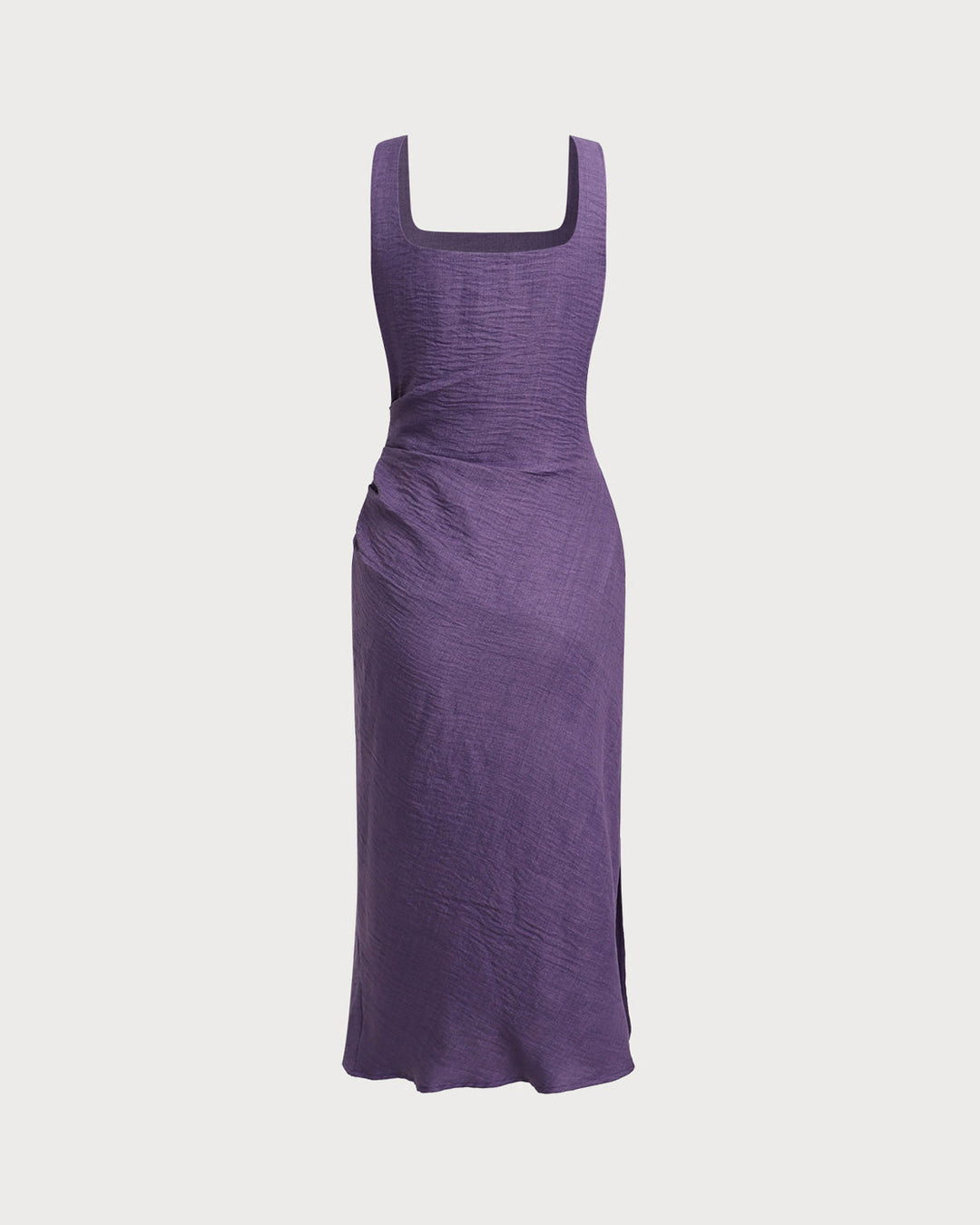 Purple Square Neck Slip Midi Dress