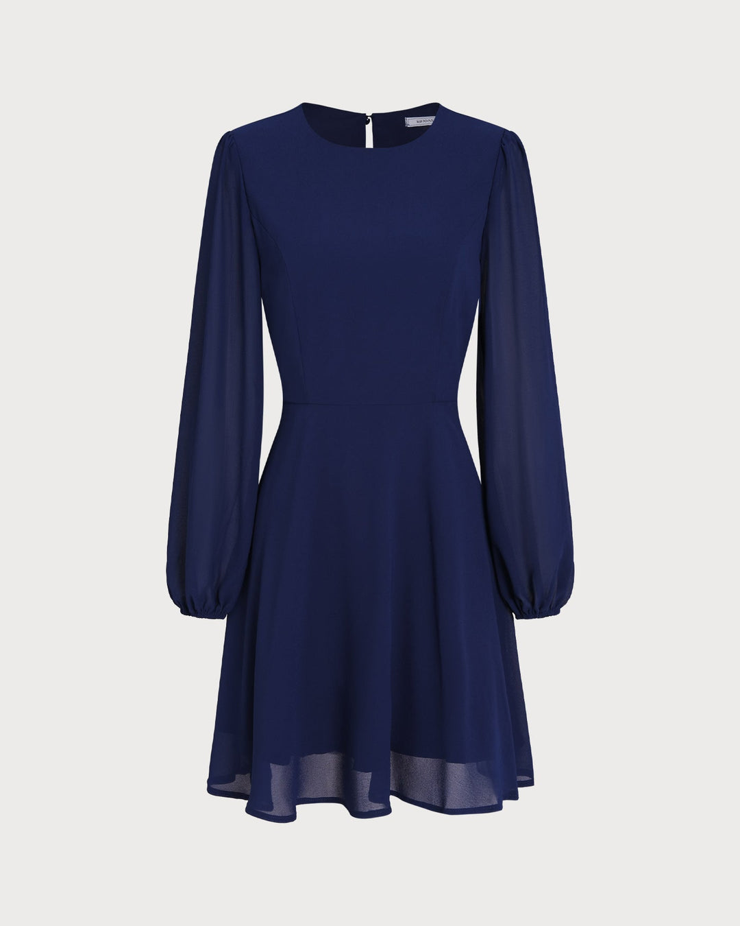 Blue Chiffon Backless A-Line Mini Dress