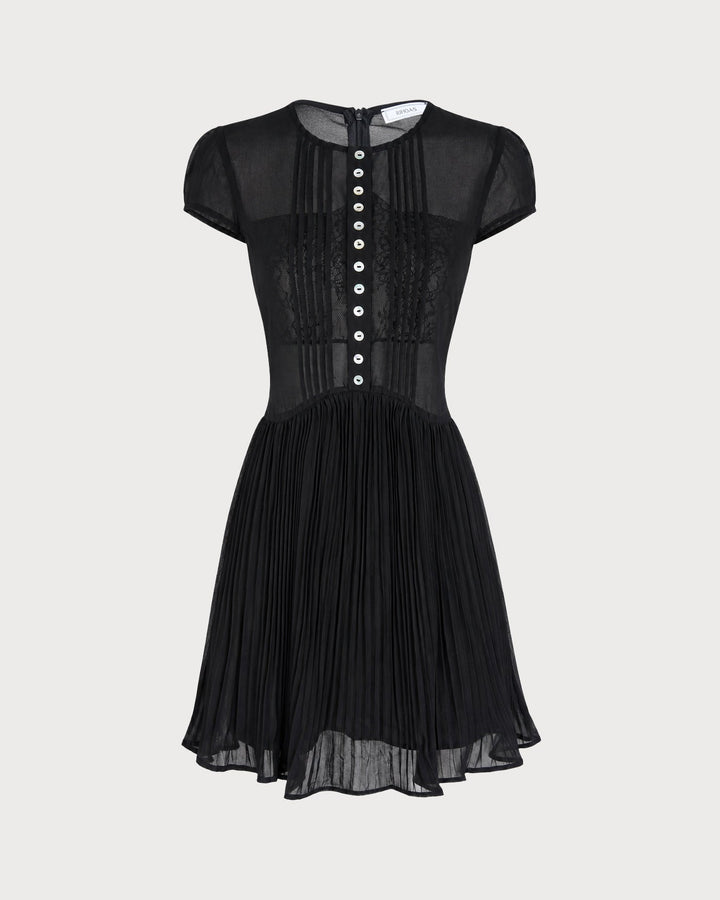 Black See Through Chiffon Mini Dress