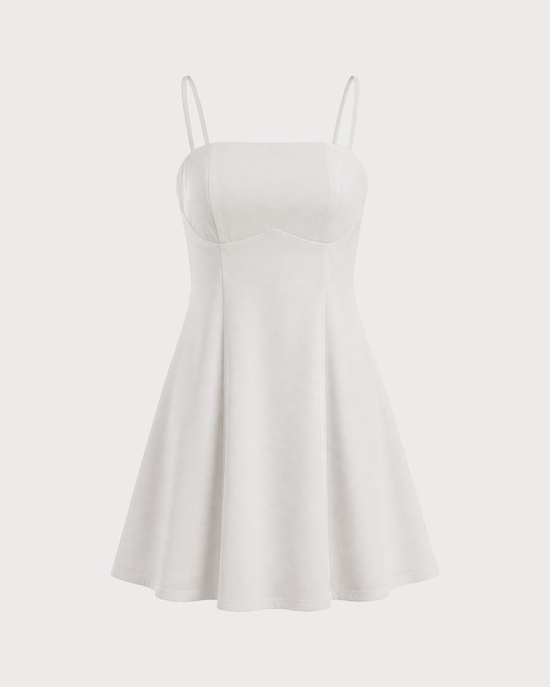 White Zipper Slip A-Line Mini Dress