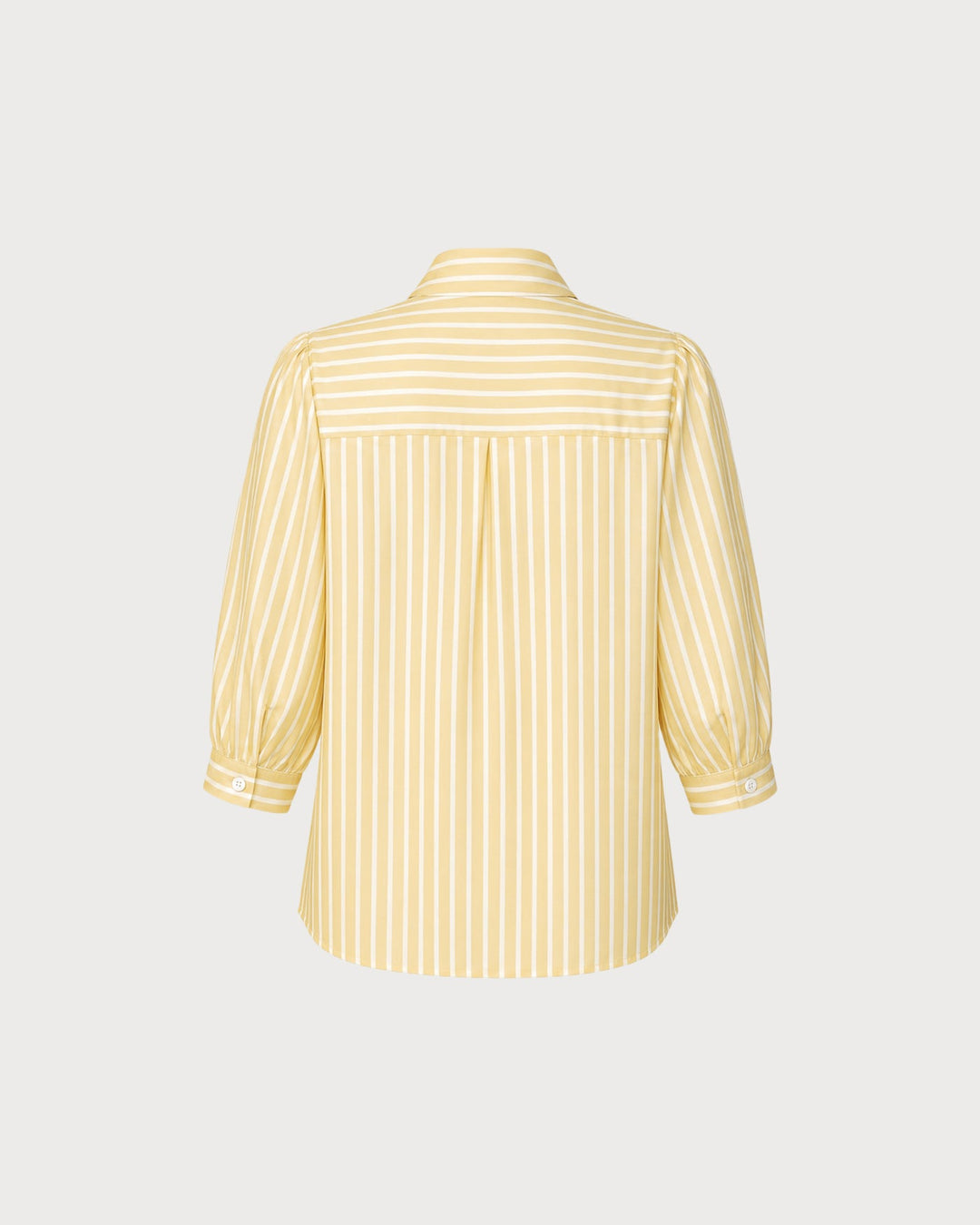 Yellow Collar Button Striped Shirt