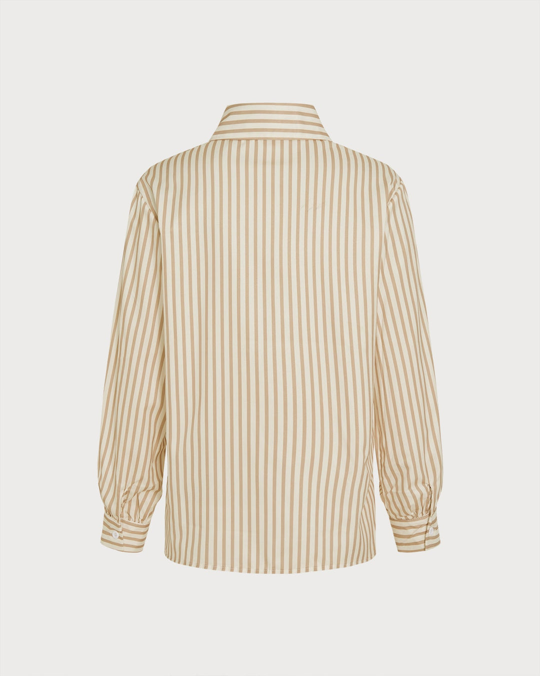 Apricot Collar Striped Button Shirt