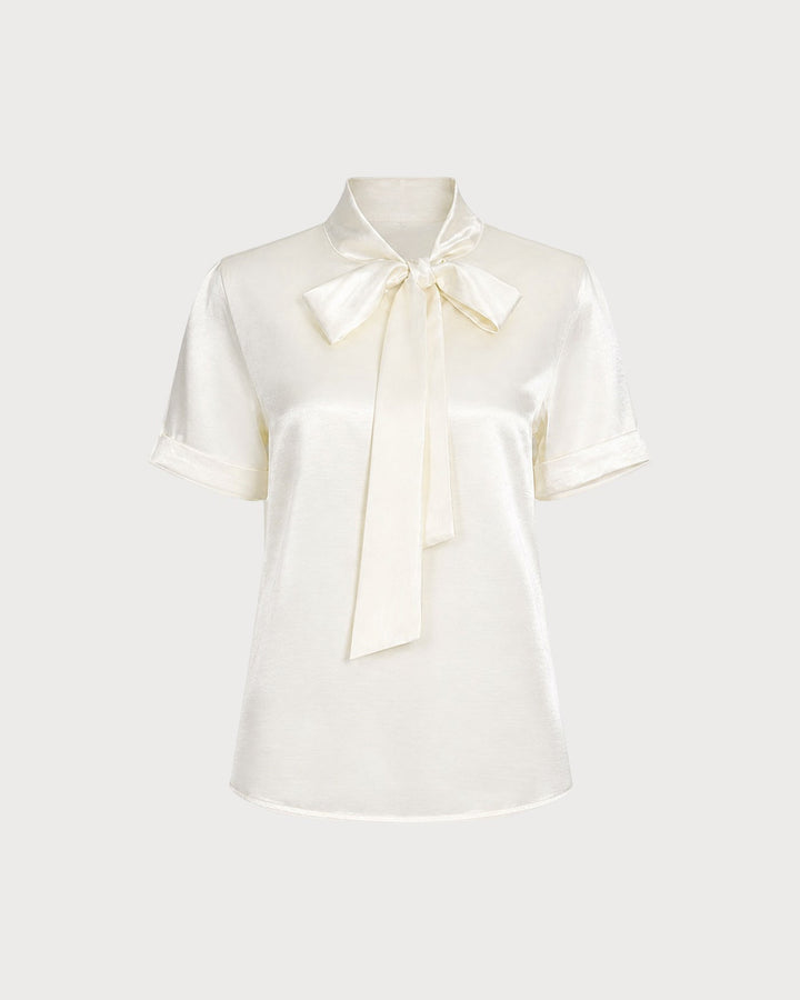 Off White Turtle Tie Regular Sleeve Shirt