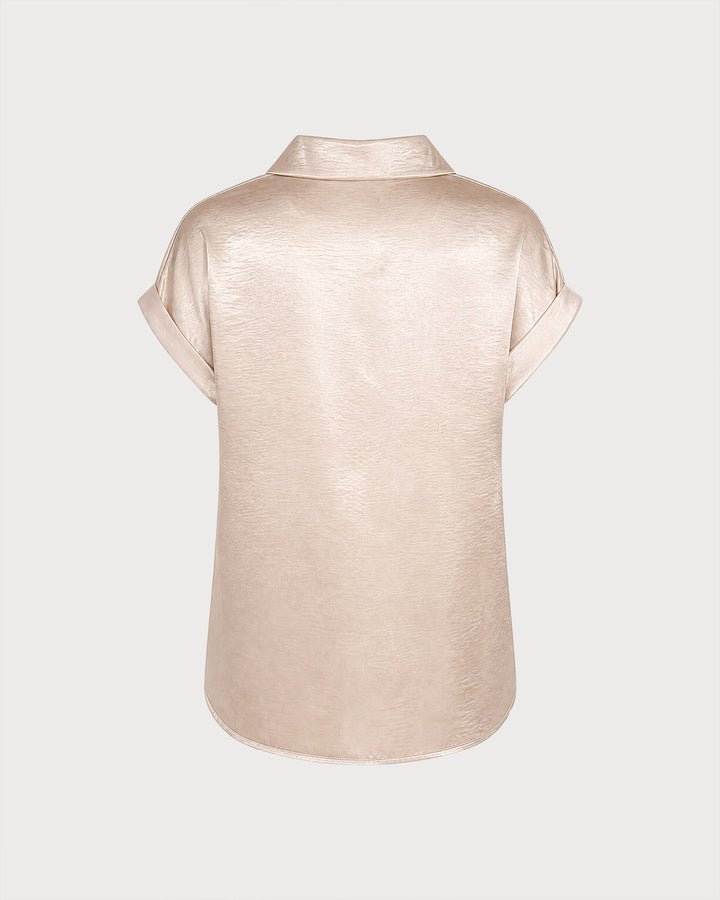 Apricot Collar Short Sleeve Shirt