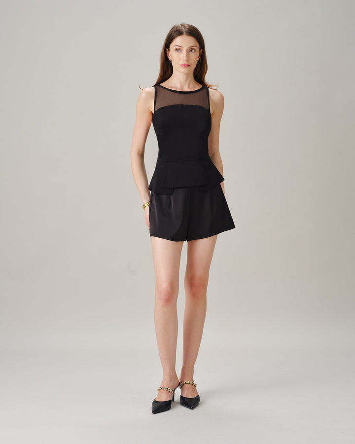 Black See Through Mesh Tank Top