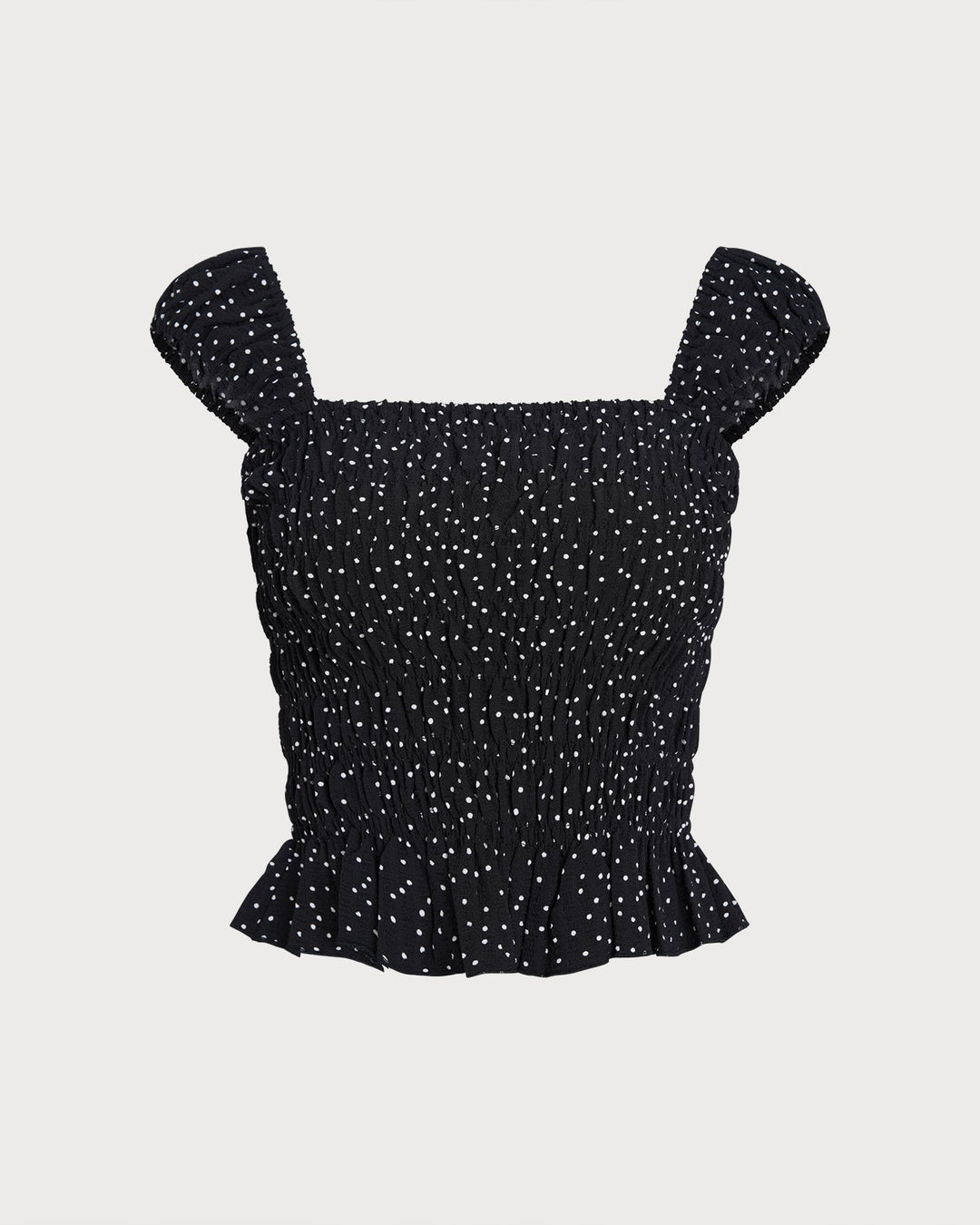 Black Square Neck Polka Dot Tank Top