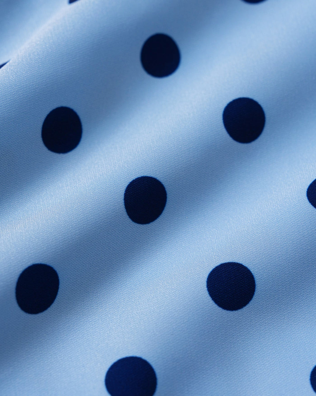 Blue U Neck Polka Dot Tee