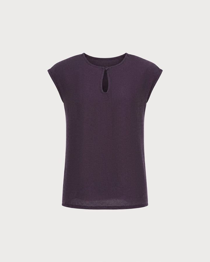 Purple Round Neck Drop Shoulder Tee