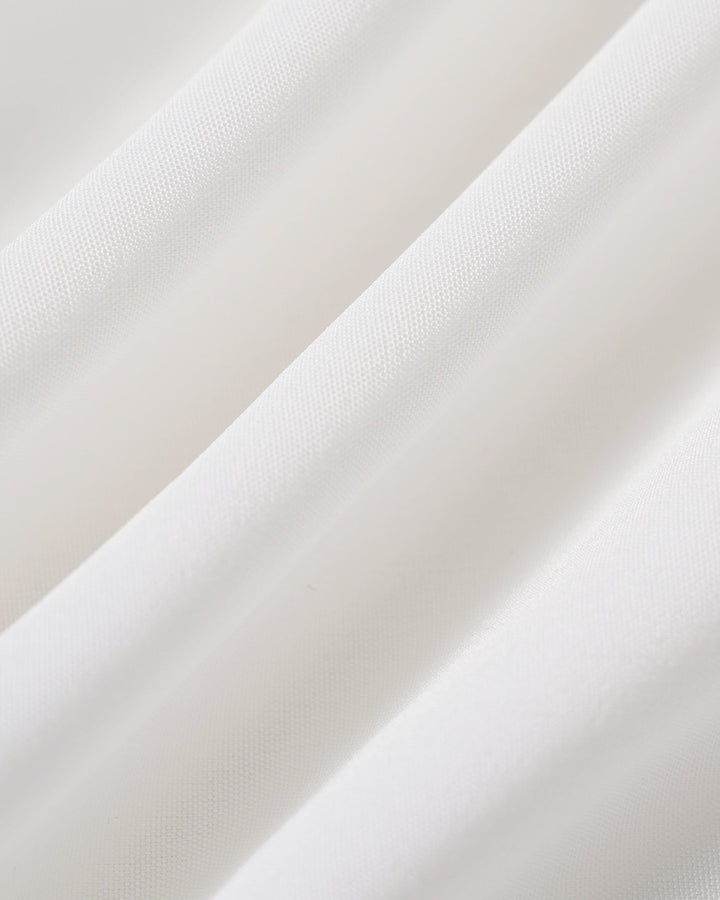 White Splicing Shirred Cami Top