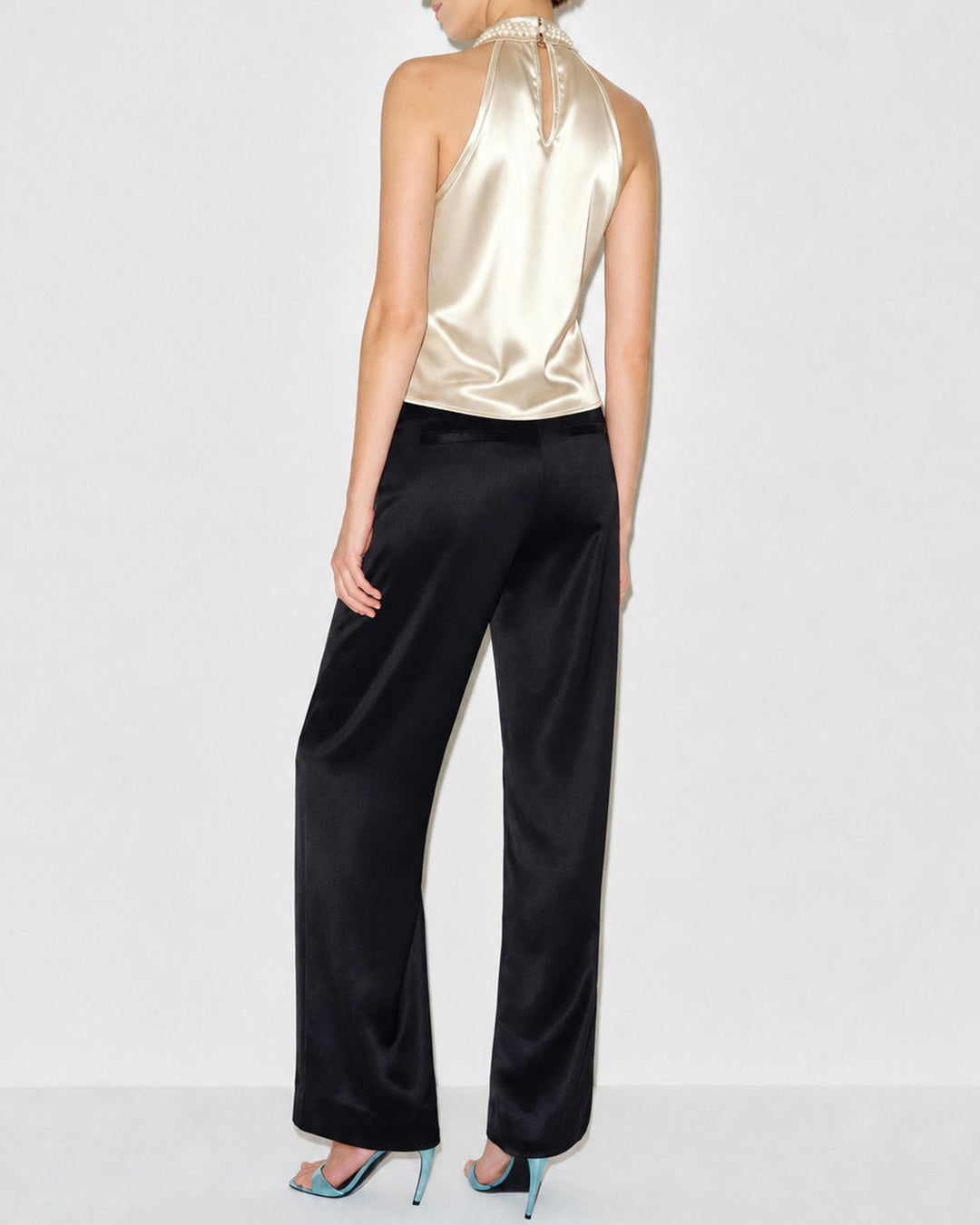 Apricot Turtle Pearls Button Tank Top