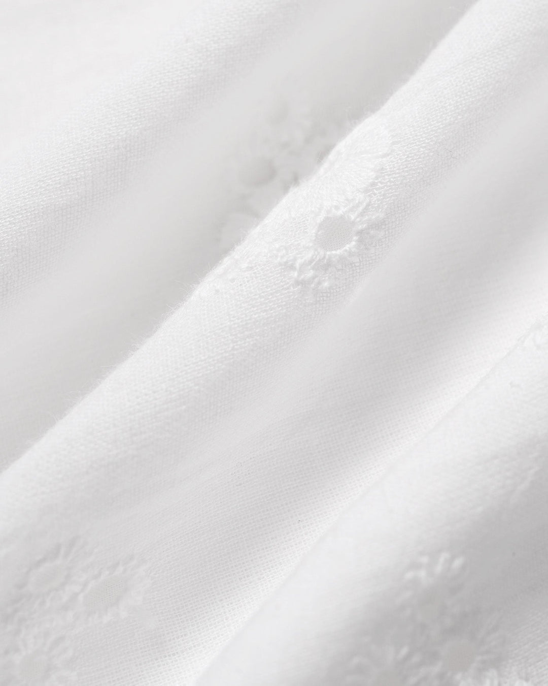White V Neck Puffed Sleeve Button Tee