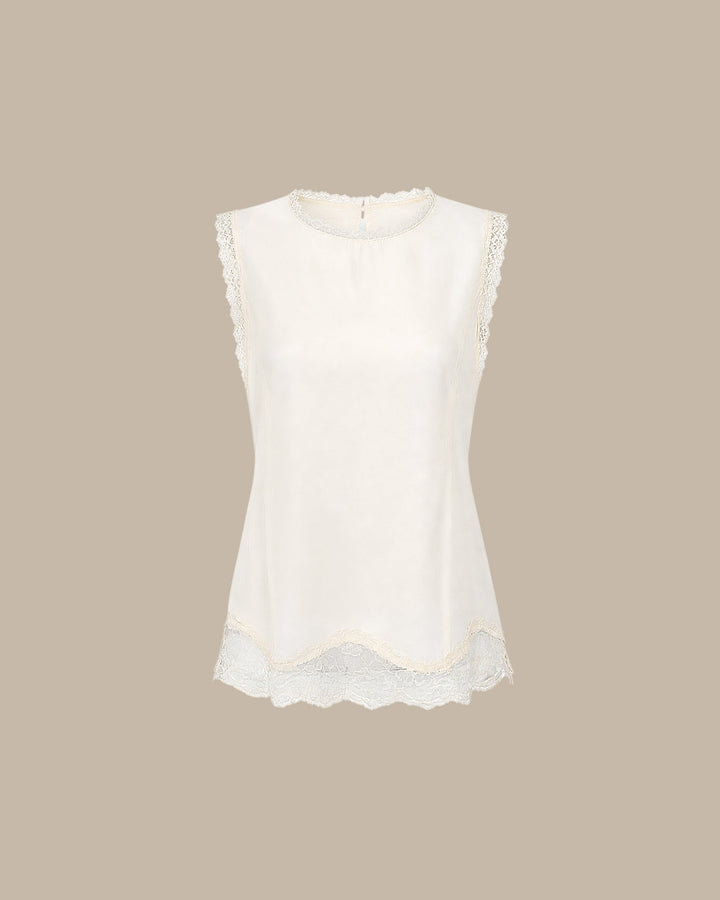 Apricot Lace Tie Tank Top