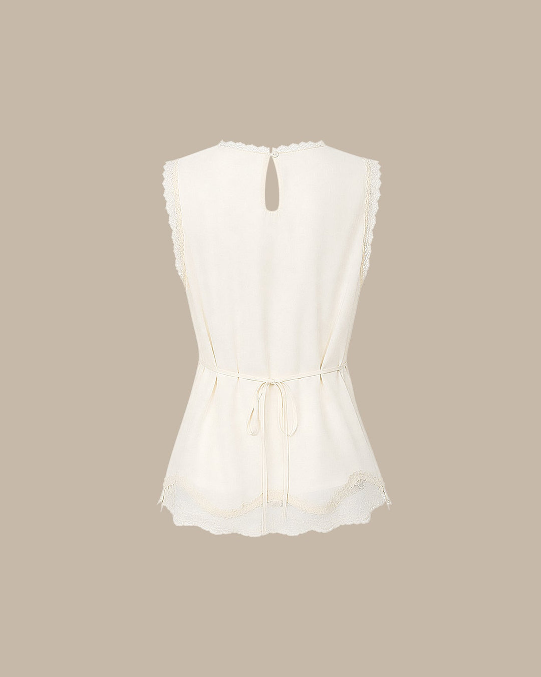 Apricot Lace Tie Tank Top